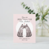 Valentijnsdag Sneeuwluipaard Leraar Valentijn Feestdagenkaart (Staand voorkant)