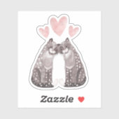 Valentijnsdag Sneeuwluipaarden Sticker (Vel)