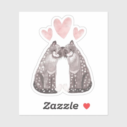 Valentijnsdag Sneeuwluipaarden Sticker (Vel)