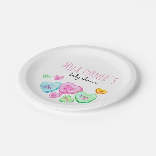 Valentijnsdag Snoep baby shower bord (Gekanteld)