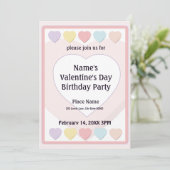 Valentijnsdag Snoep Birthday Party Invitation Kaart (Staand voorkant)