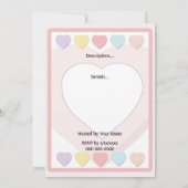 Valentijnsdag Snoep Birthday Party Invitation Kaart (Achterkant)