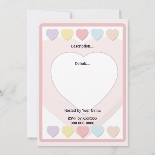 Valentijnsdag Snoep Birthday Party Invitation Kaart (Achterkant)