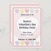 Valentijnsdag Snoep Birthday Party Invitation Kaart (Voorkant / Achterkant)