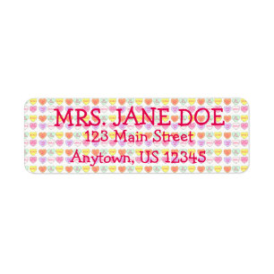 Valentijnsdag Snoep Conversatie Harten pastel Etiket