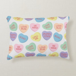 Valentijnsdag Snoep Conversation Hearts Pillow Accent Kussen