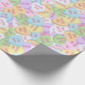 Valentijnsdag Snoep Hart Cute Pattern Cadeaupapier (Hoek)