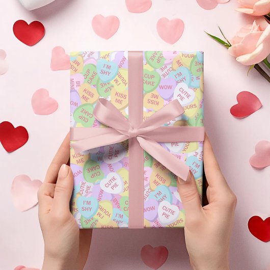 Valentijnsdag Snoep Hart Cute Pattern Cadeaupapier