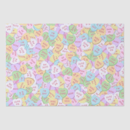 Valentijnsdag Snoep Hart Cute Pattern Tissuepapier (Voorkant)