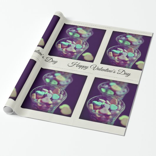 Valentijnsdag Snoep Hart Instant Film Cadeaupapier (Uitgerold)