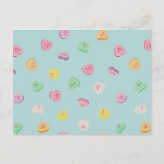 Valentijnsdag Snoep Hart Patroon Aankondigingskaart (Achterkant)