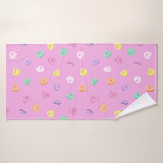 Valentijnsdag Snoep Hart Patroon Badhanddoek (Badhanddoek)