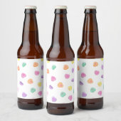 Valentijnsdag Snoep Hart Patroon Bier Etiket (Flessen)