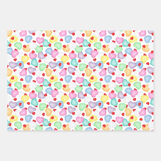 Valentijnsdag Snoep Hart Patroon Inpakpapier Vel (Voorkant)