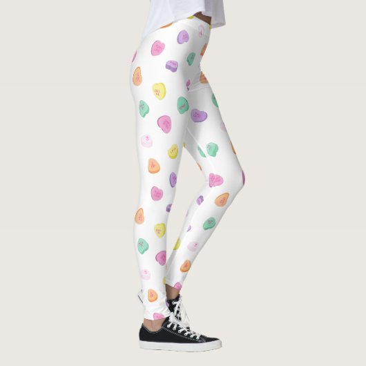 Valentijnsdag Snoep Hart Patroon Leggings (Rechts)