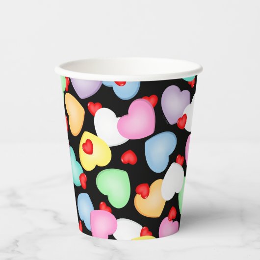 Valentijnsdag Snoep Hart Patroon Papieren Bekers (Voorkant)