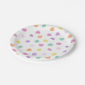 Valentijnsdag Snoep Hart Patroon Papieren Bordje (Gekanteld)