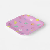 Valentijnsdag Snoep Hart Patroon Papieren Bordje (Gebogen)