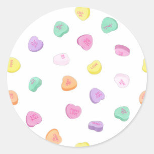 Valentijnsdag Snoep Hart Patroon Ronde Sticker