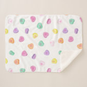 Valentijnsdag Snoep Hart Patroon Sherpa Deken (Voorkant (horizontaal))