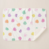 Valentijnsdag Snoep Hart Patroon Sherpa Deken (Voorkant (horizontaal))