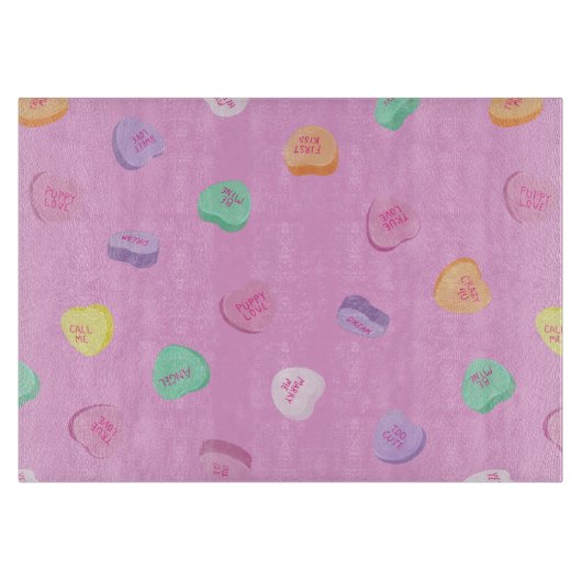 Valentijnsdag Snoep Hart Patroon Snijplank (Voorkant)