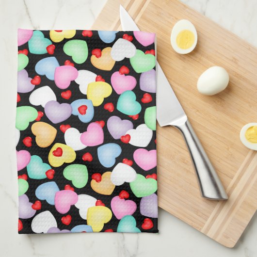 Valentijnsdag Snoep Hart Patroon Theedoek (Quarter Fold)