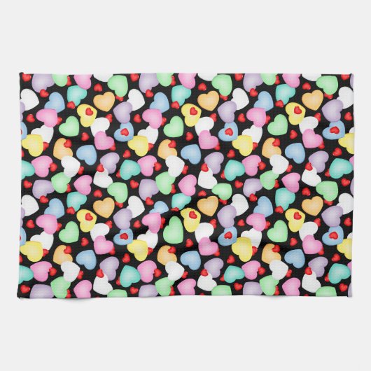 Valentijnsdag Snoep Hart Patroon Theedoek (Horizontaal)