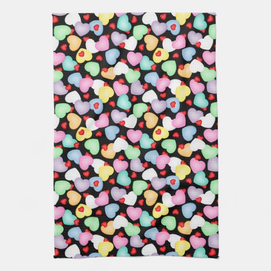 Valentijnsdag Snoep Hart Patroon Theedoek (Verticaal)