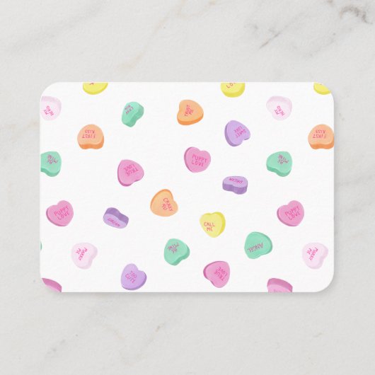 Valentijnsdag Snoep Hart Patroon Visitekaartje (Achterkant)