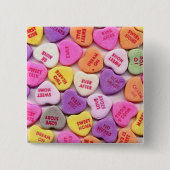 Valentijnsdag Snoep Harten Button (Voorkant)