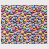 Valentijnsdag Snoep Harten Cadeaupapier (Vlak)