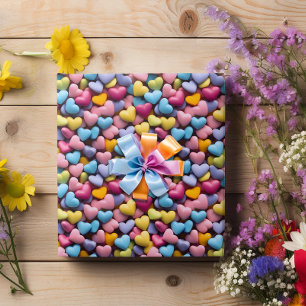 Valentijnsdag Snoep Harten Cadeaupapier