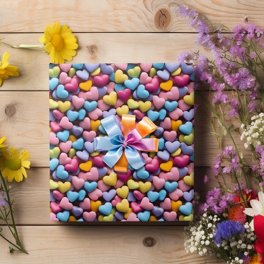 Valentijnsdag Snoep Harten Cadeaupapier