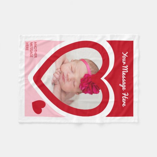 Valentijnsdag Snoep Harten doos Aangepaste foto Fleece Deken (Voorkant (Horizontaal))