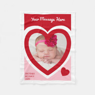 Valentijnsdag Snoep Harten doos Aangepaste foto Fleece Deken