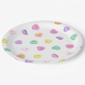 Valentijnsdag Snoep Harten Patroon Ronde Pijl Papieren Bordje (Gekanteld)