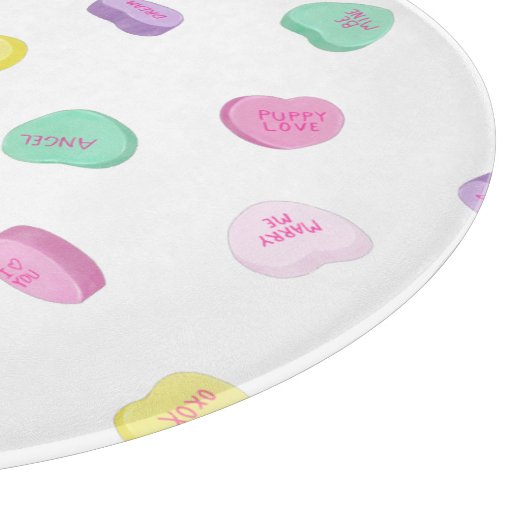 Valentijnsdag Snoep Harten Patroon Ronde Pijl Snijplank (Hoek)