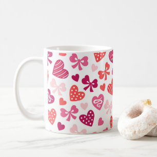 Valentijnsdag Snoep Harten Roze ribbons Bows Koffiemok