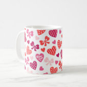 Valentijnsdag Snoep Harten Roze ribbons Bows Koffiemok (Voorkant links)