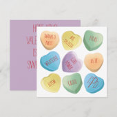 Valentijnsdag snoep hartjes feestdagenkaart (Voorkant / Achterkant)