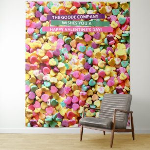Valentijnsdag Snoep Hartjes   Foto Achtergrond Wandkleed