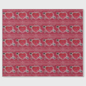 Valentijnsdag Snoep Heart Greeting Cadeaupapier (Vlak)