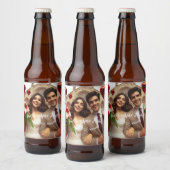 Valentijnsdag Snoep Hearts Aangepaste foto Spaans Bier Etiket (Flessen)