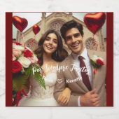 Valentijnsdag Snoep Hearts Aangepaste foto Spaans Bier Etiket (Enkel label)