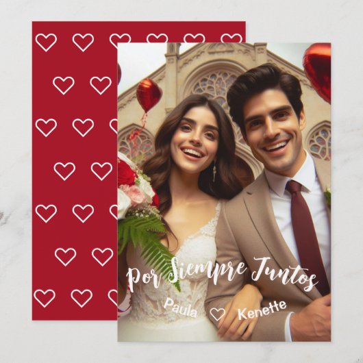 Valentijnsdag Snoep Hearts Aangepaste foto Spaans Feestdagenkaart (Voorkant / Achterkant)