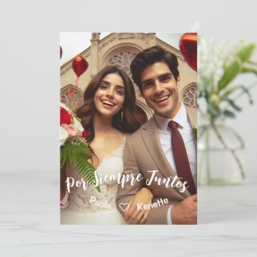 Valentijnsdag Snoep Hearts Aangepaste foto Spaans Feestdagenkaart (Staand voorkant)