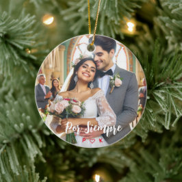 Valentijnsdag Snoep Hearts Aangepaste foto Spaans Keramisch Ornament