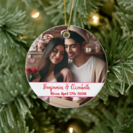 Valentijnsdag Snoep Hearts Aangepaste foto Spaans Keramisch Ornament