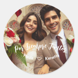 Valentijnsdag Snoep Hearts Aangepaste foto Spaans Ronde Sticker